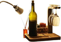 Wood Wine and Glass Stand Wholesale Wood Wine Tray with Bottle Opener