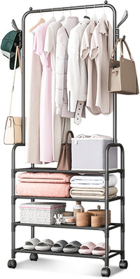 360 degree Shoe rack and coat hanger with wheels