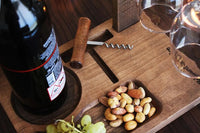 Wood Wine and Glass Stand Wholesale Wood Wine Tray with Bottle Opener