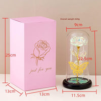 Glass Crystal Rose Flower Gifts, Led Artificial Butterfly Colorful Preserved Eternal Rose Forever In Glass Dome, Mother'S Day Christmas Valentine'S Day Birthday Wedding Gifts