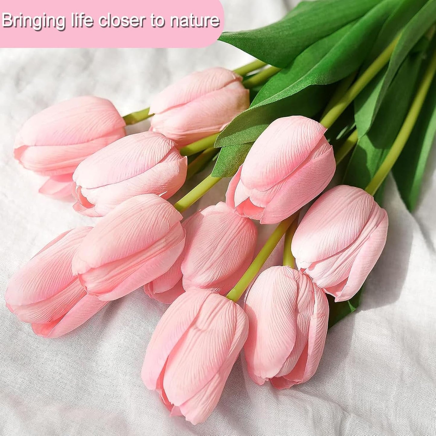 30 Bouquets Tulips, Artificial Plants, Real Touch Arrangement Of Flower Bouquets,Decorations For Court Gatherings, Office Weddings, Spring Festival, Valentine'S Day (Pink)