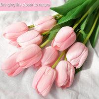 30 Bouquets Tulips, Artificial Plants, Real Touch Arrangement Of Flower Bouquets,Decorations For Court Gatherings, Office Weddings, Spring Festival, Valentine'S Day (Pink)