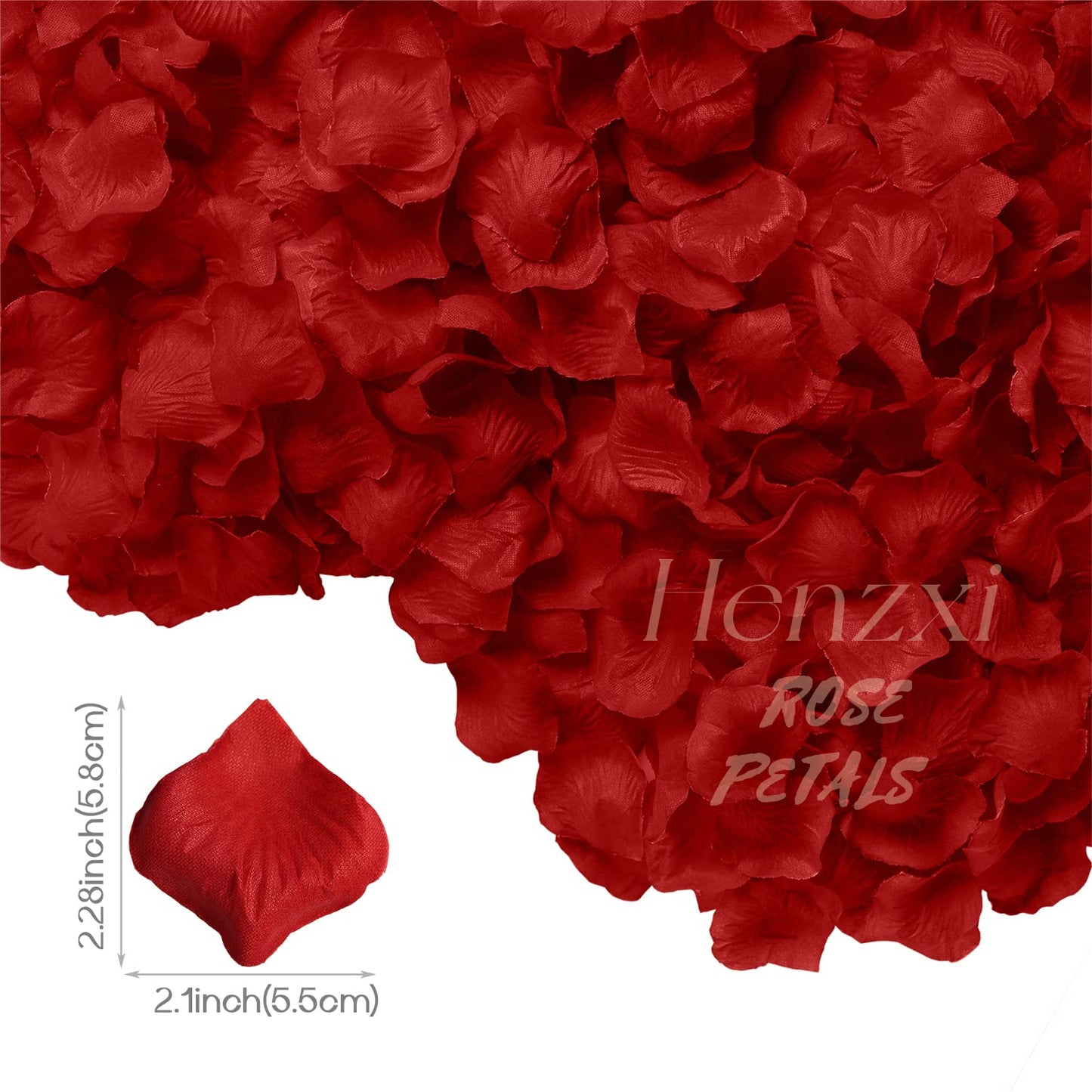 1000 Pcs Dark Red Rose Petals, Artificial Flower Petals, For Romantic Night, Wedding, Event, Party, Valentine Decor (1000 Pcs, Dark Red)