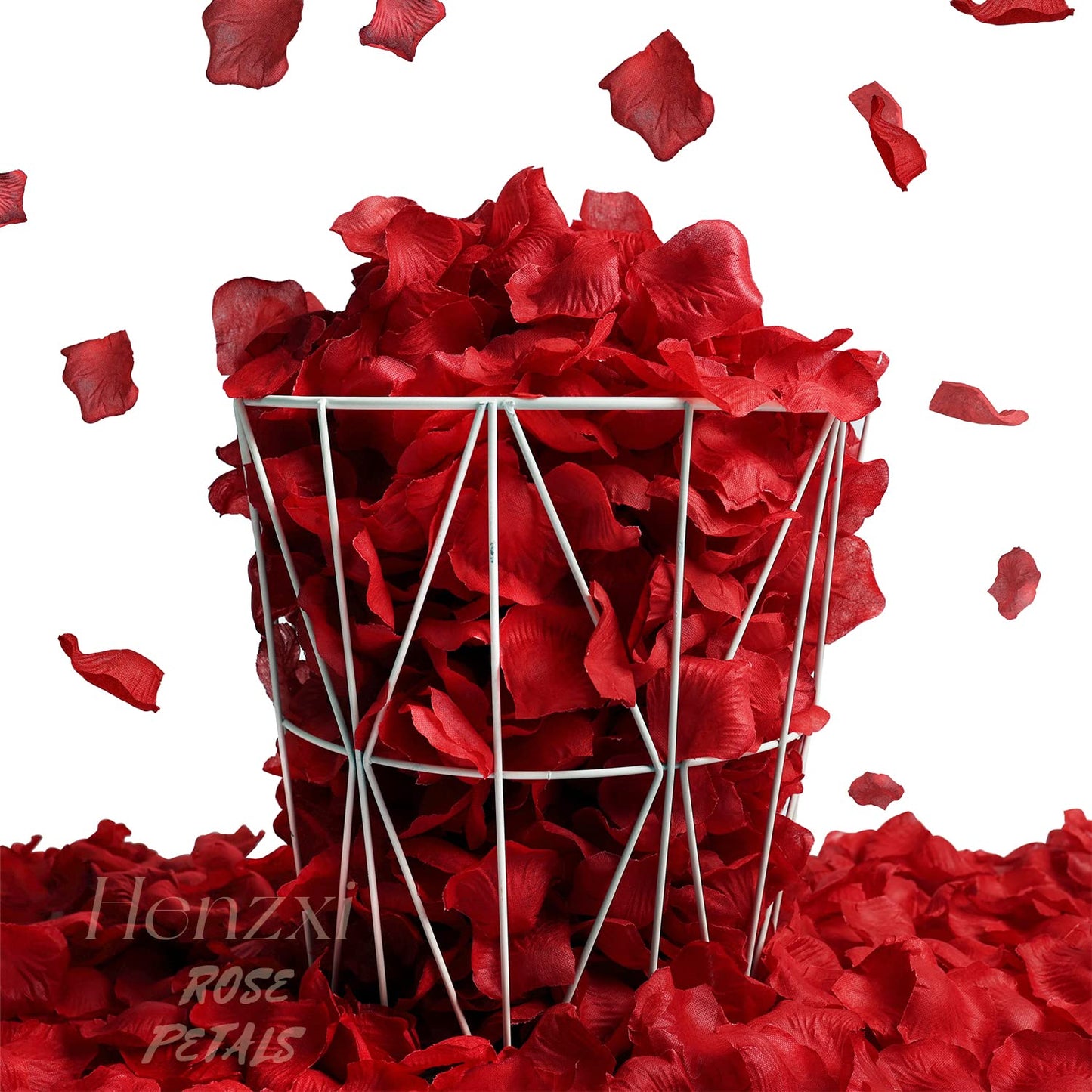 1000 Pcs Dark Red Rose Petals, Artificial Flower Petals, For Romantic Night, Wedding, Event, Party, Valentine Decor (1000 Pcs, Dark Red)