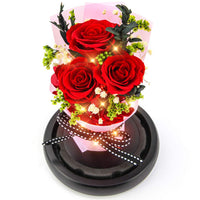 Forever Flowers Real Eternal Roses Preserved Flowers Gift With Led Mood Lights For Valentine'S Day Birthday Anniversary, Elegant Present For Girlfriend Wife Mom Women (Grande Red)