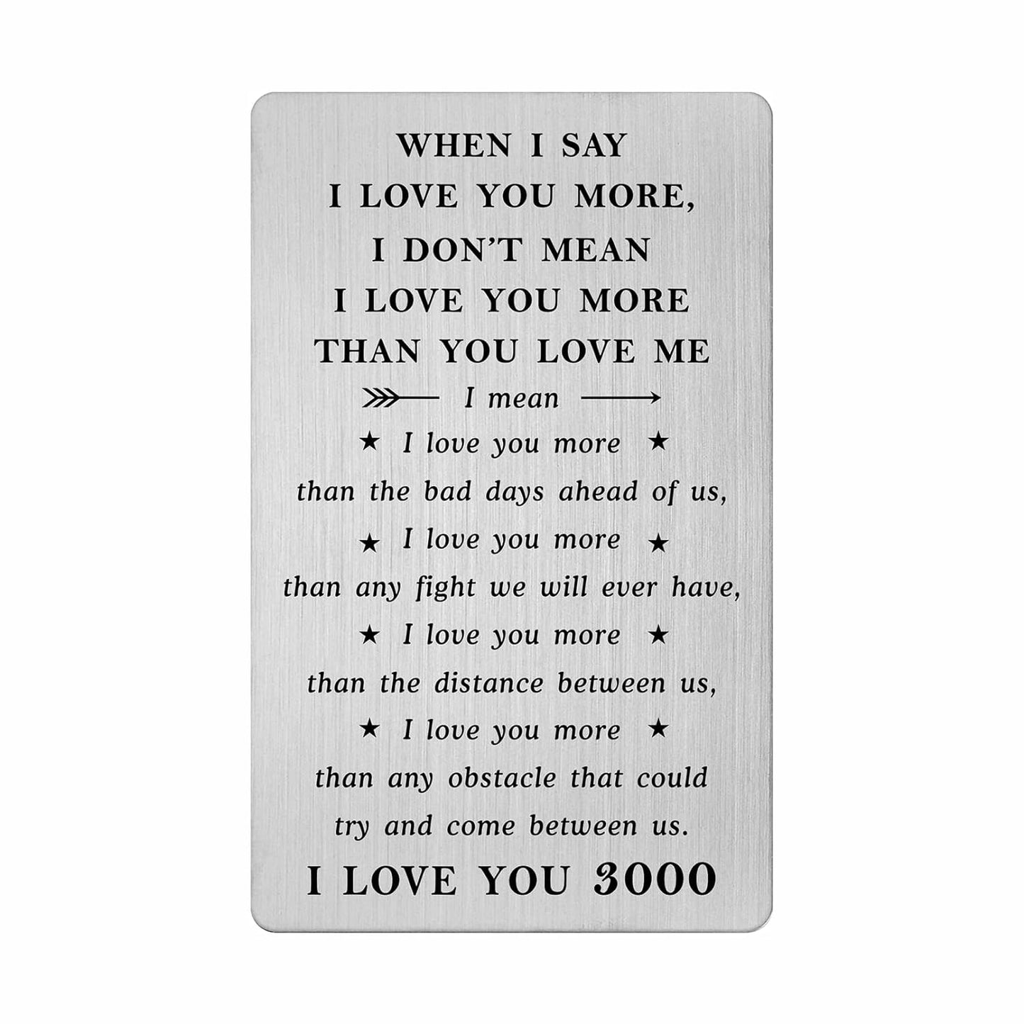 When I Say I Love You More Wallet Card, I Love You 3000 Gifts Card For Him, Love Card For Men, Distance Gifts, Valentines Day