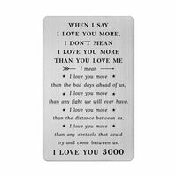 When I Say I Love You More Wallet Card, I Love You 3000 Gifts Card For Him, Love Card For Men, Distance Gifts, Valentines Day