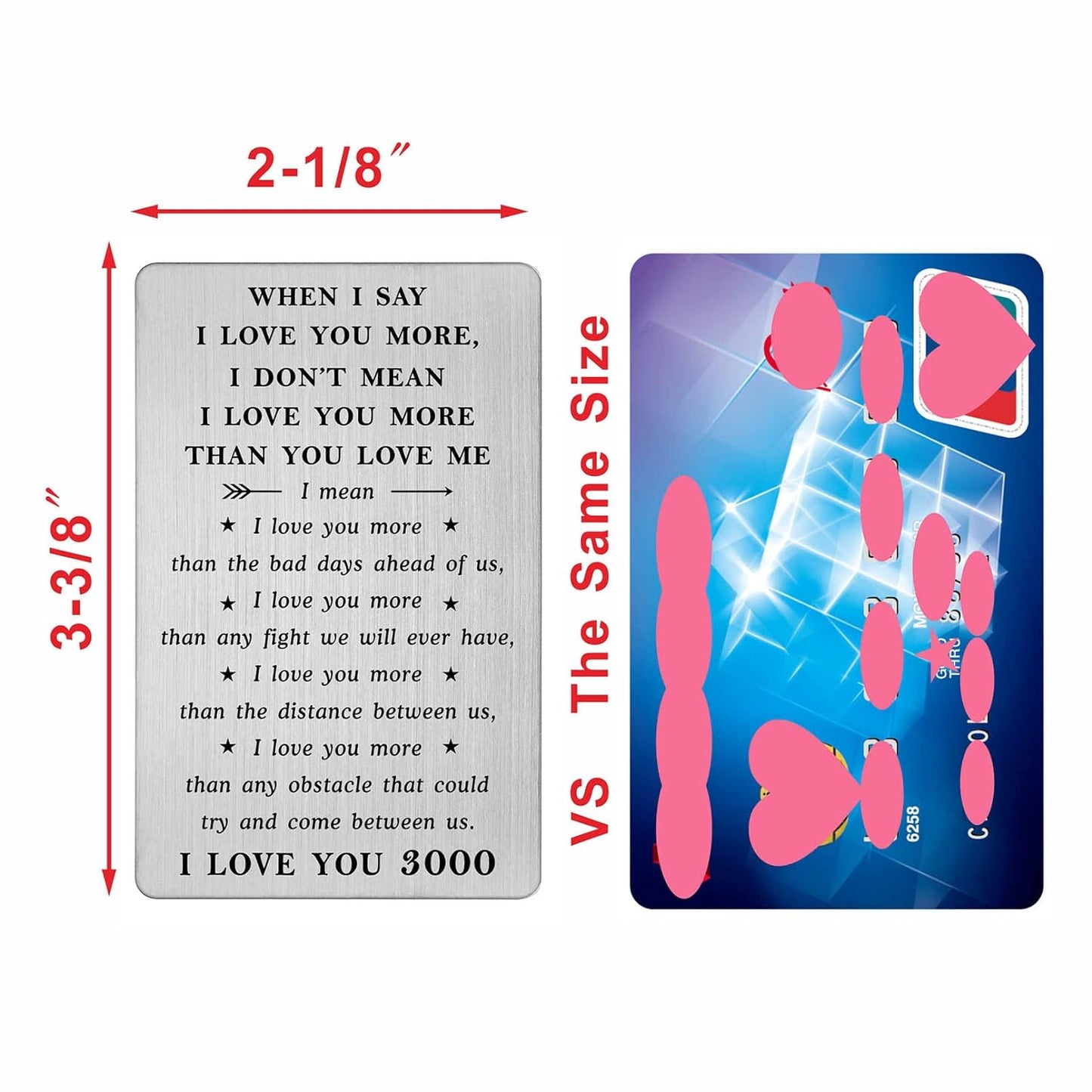 When I Say I Love You More Wallet Card, I Love You 3000 Gifts Card For Him, Love Card For Men, Distance Gifts, Valentines Day