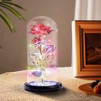 Valentines Day Rose Her, Mom, Birthday Women, Rotating Gifts Swirling Roses From Daughter, Spin Light Up Red Roses In Glass Dome Gifts For Mother, Wife, Red Colorful