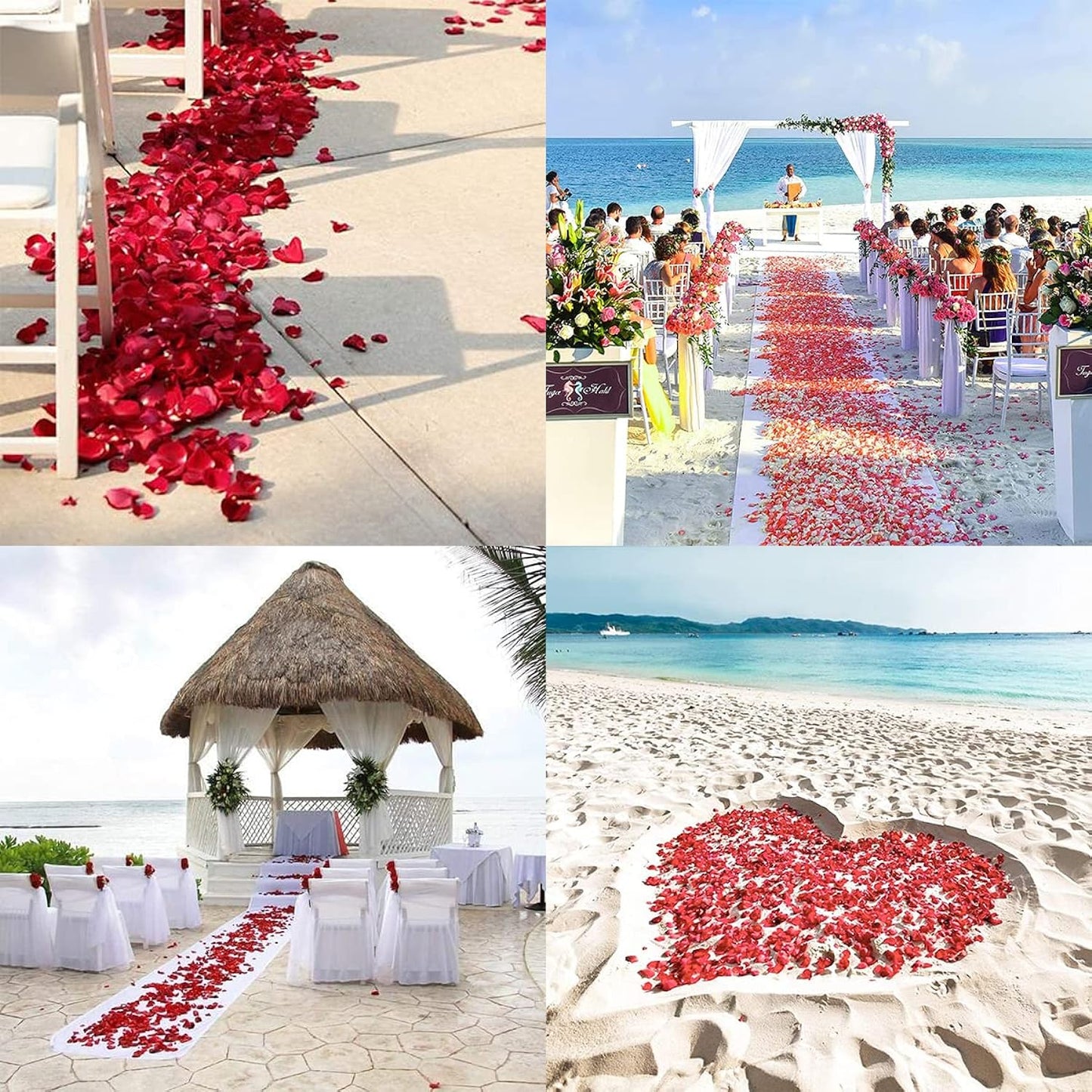 1000 Pcs Artificial Silk Rose Petals For Romantic Propose Wedding Valentine'S Day Anniversary Hen Party Engagement Party Decoration Flowers Confetti Fake Roses Petals (Red)