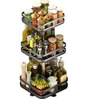 Square Rotating Kitchen Storage Spice Organiser