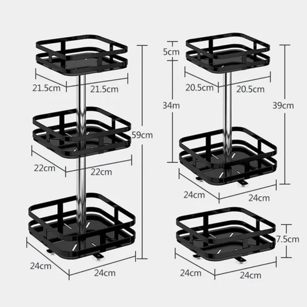 Square Rotating Kitchen Storage Spice Organiser