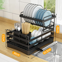 2 tier Dish Drainer Kitchen Counter Dish Rack