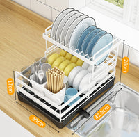 2 tier Dish Drainer Kitchen Counter Dish Rack