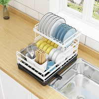 2 tier Dish Drainer Kitchen Counter Dish Rack