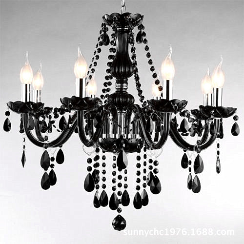 Modern Sophistication 8 Head Black Silver Chandelier