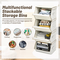 Large Stackable Bins Cubes with lids-storage organiser