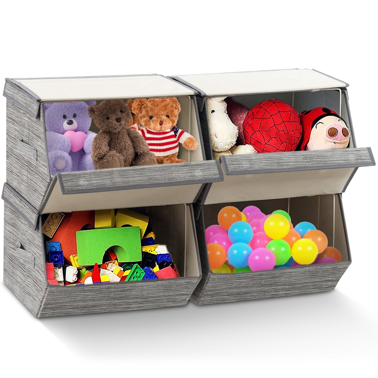 Large Stackable Bins Cubes with lids-storage organiser