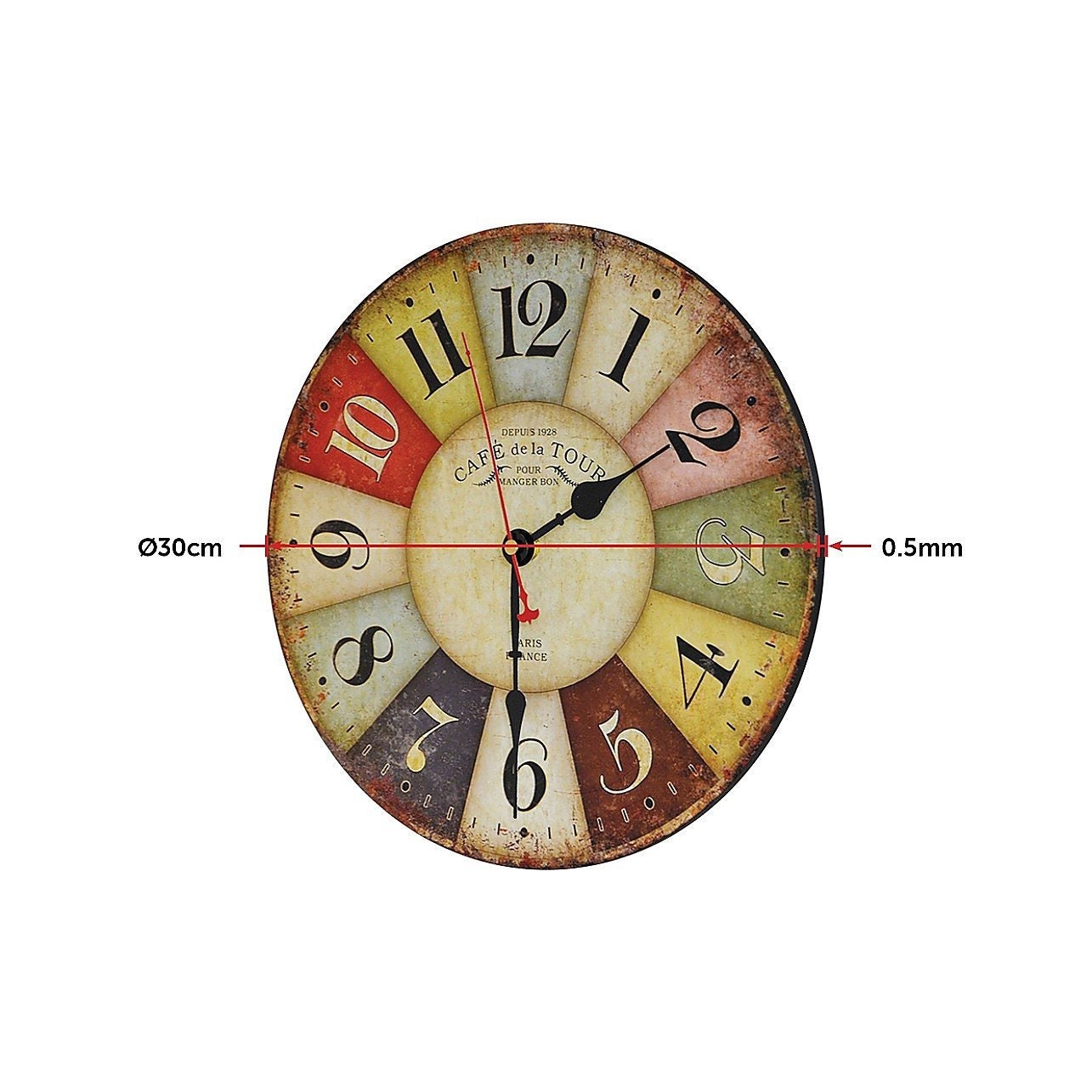 Handmade Large Colourful Wall Clock