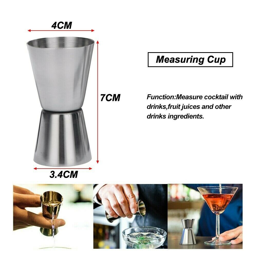 Martini Cocktail Shaker Set Mixer Bar Strainer Bartender Kit with Spirits AU