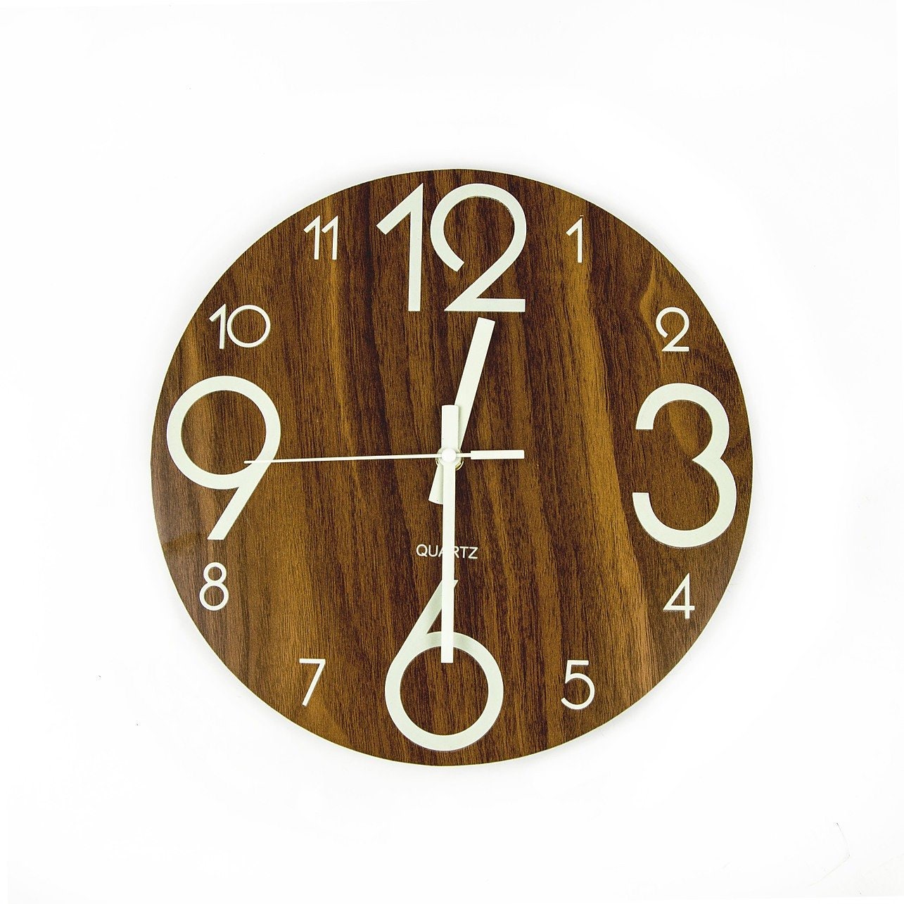 Circular Luminescent Wooden Wall Clock