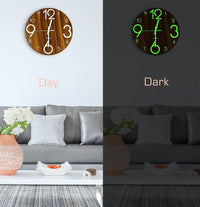 Circular Luminescent Wooden Wall Clock