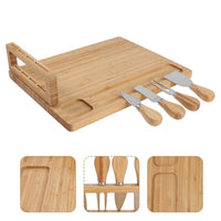 Wooden Serving Cutting Chopping Board Set with Knives