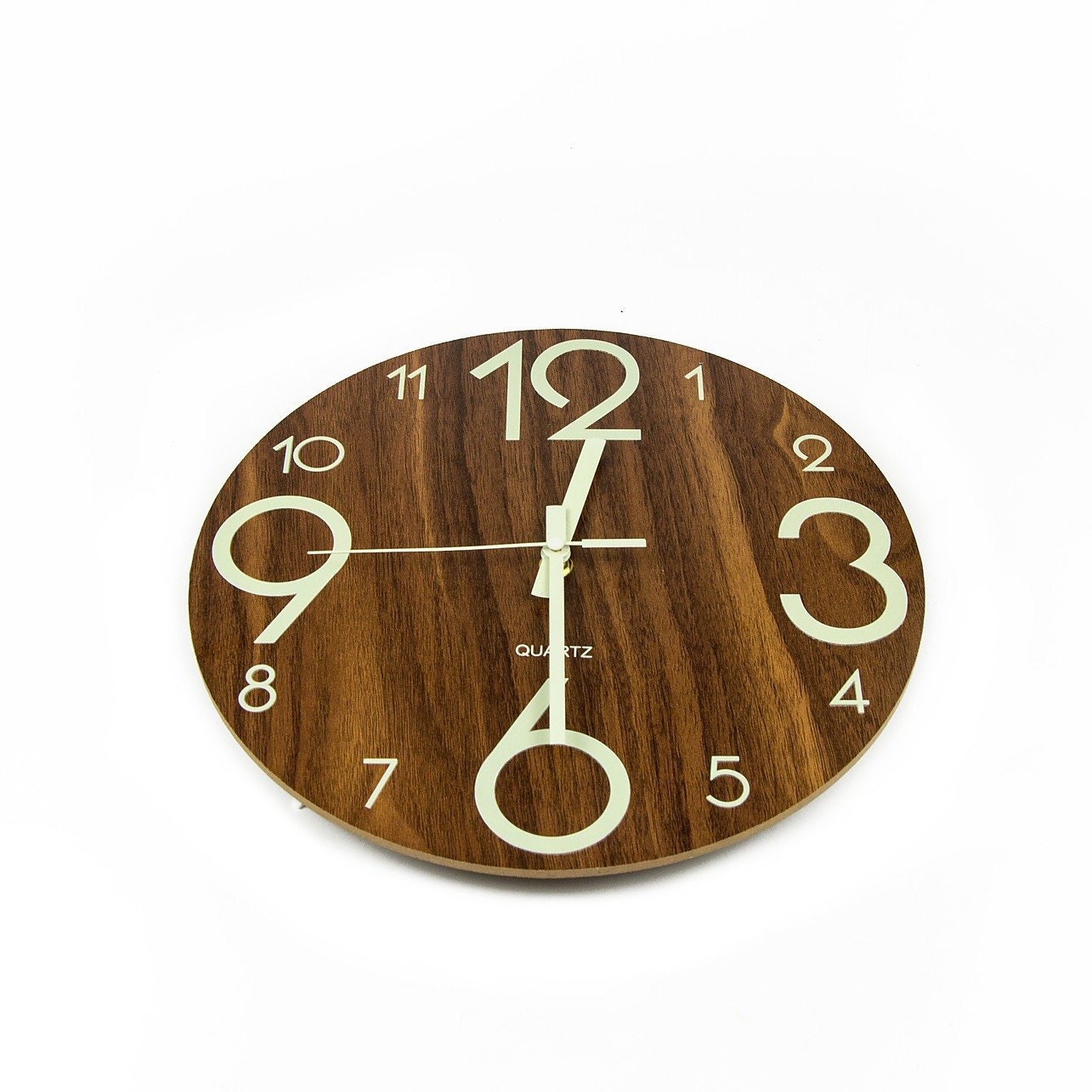 Circular Luminescent Wooden Wall Clock