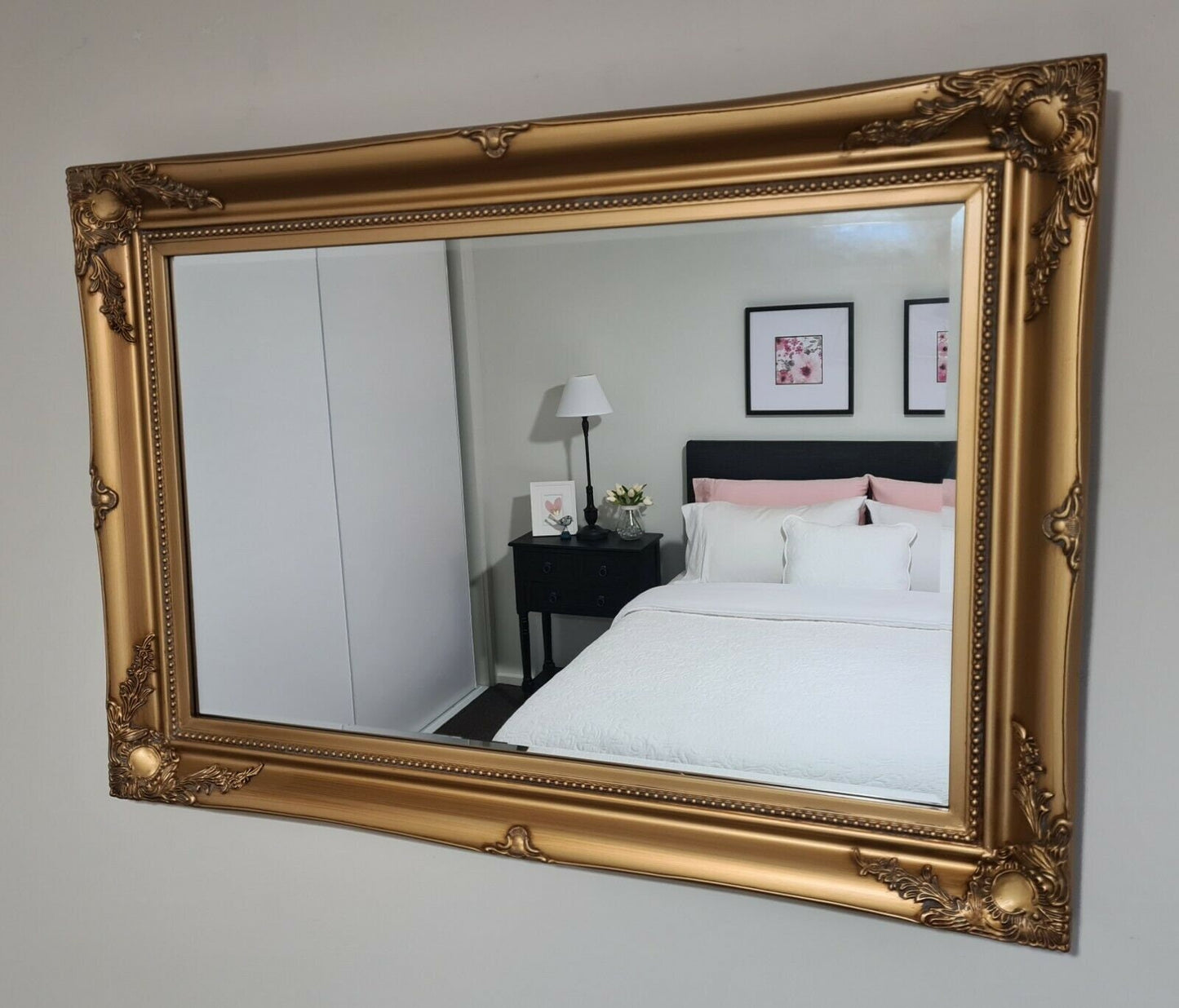 French Antique Wall Mirror - Available in Gold, Silver, or Black