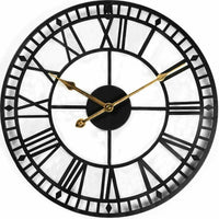 Large Black and Gold Silent Wall Clock Design