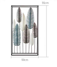 Large Metal Wall Art Hanging Leaf Tree Home Decor - Antique Style for Indoor or Outdoor Use