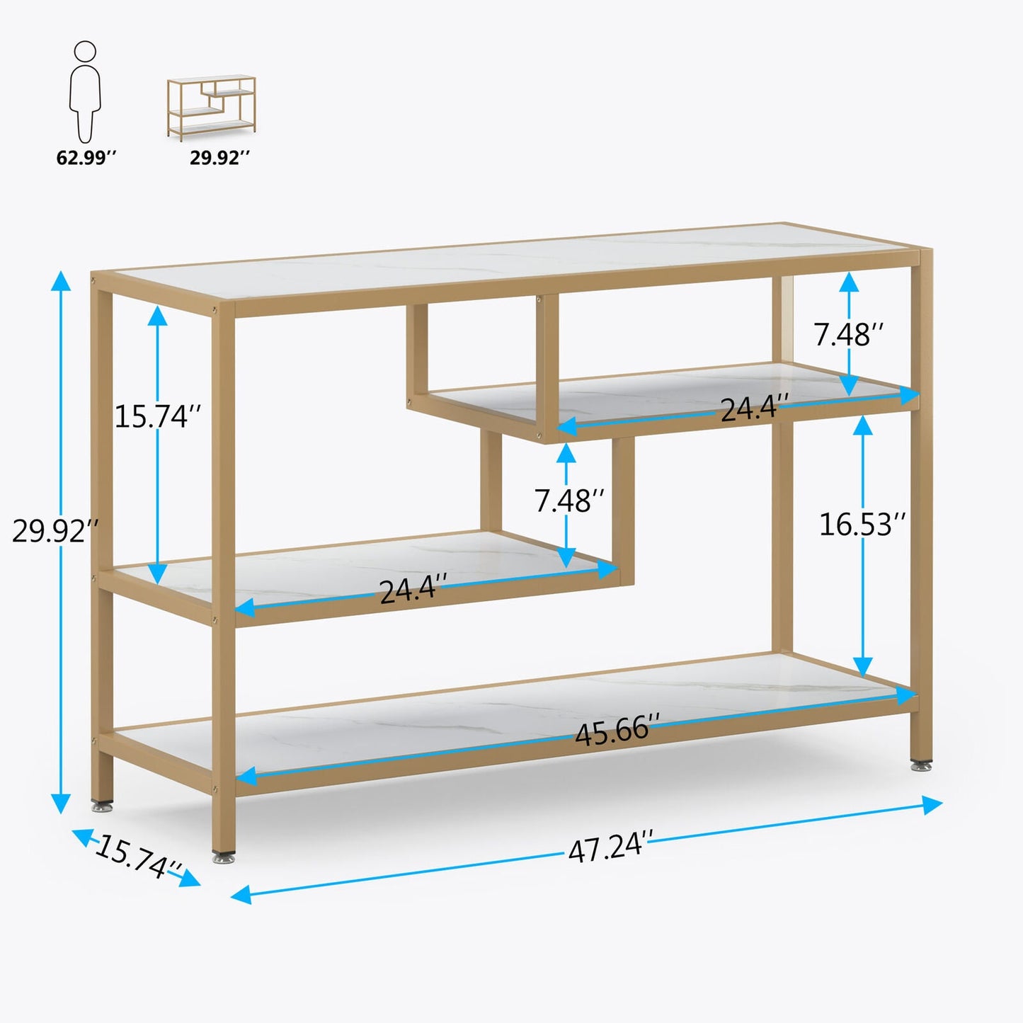 Marble Console Table for Hallway Entry