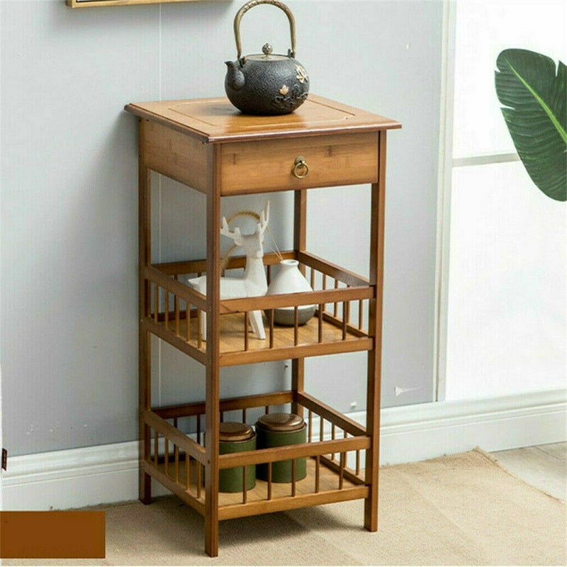 Industrial Retro Side Plant Table Solid Wood Telephone/Photo/Bedside/End Stand