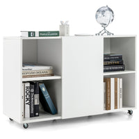 6-Cube Rolling Bookcase & Storage Cabinet – Mobile Sideboard with Display Shelves