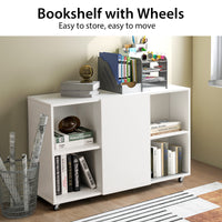 6-Cube Rolling Bookcase & Storage Cabinet – Mobile Sideboard with Display Shelves