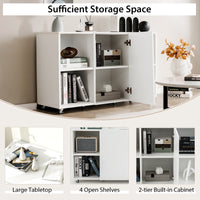 6-Cube Rolling Bookcase & Storage Cabinet – Mobile Sideboard with Display Shelves