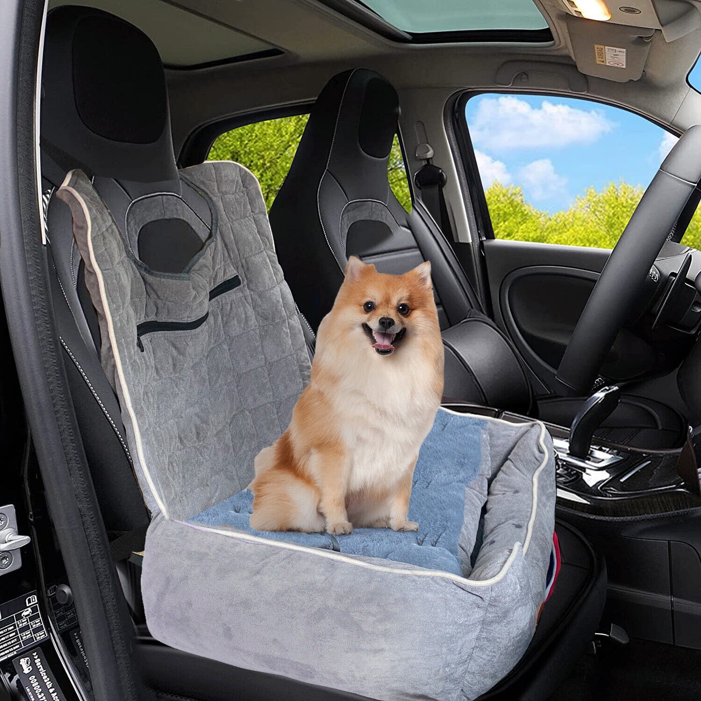 Durable Travel Dog Car Seat Elevated Pet Booster Seat with Front&Back Protection