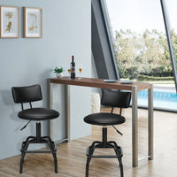 Bar Stool Kitchen Pub Height Adjustable Swivel Gas Lift Chair PU Leather