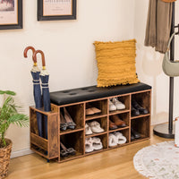 Shoe Storage Bench Entryway Rack Organizer with Umbrella Stand