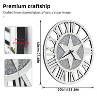 Sparkly Crystal Mirrored Quartz Wall Clock