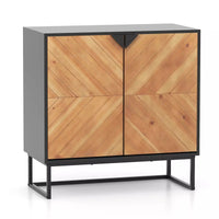 Modern Black Sideboard Buffet Cabinet – Storage Console Table & Accent Cabinet