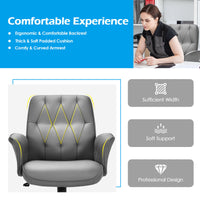 Office Chair Height Adjustable Swivel Executive Computer Seat PU Leather