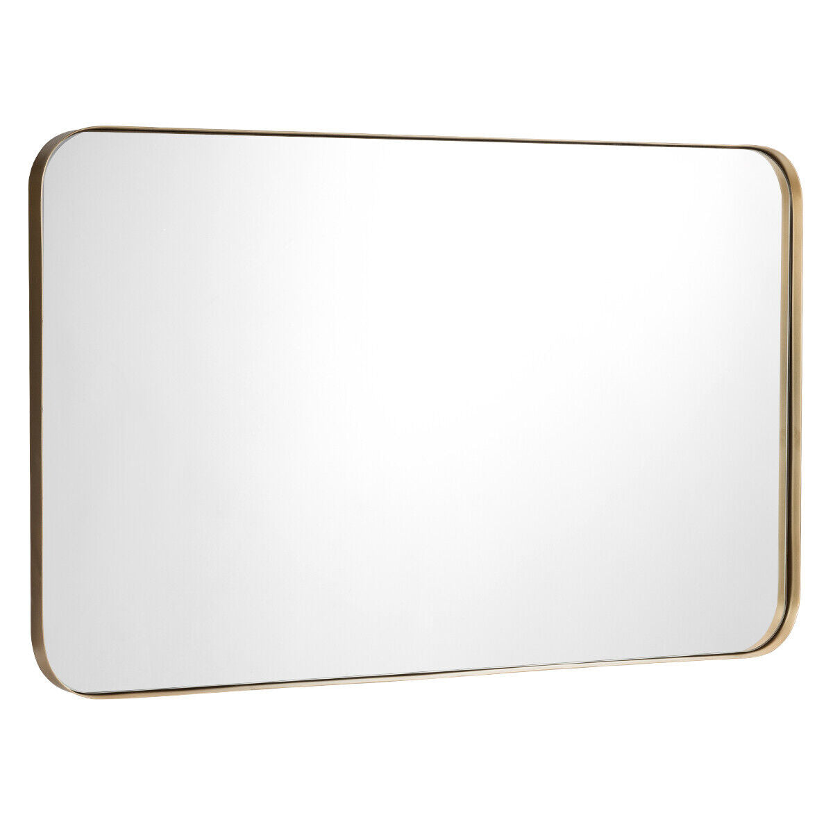 Bathroom Mirror Square Wall-Mounted Mirror Metal Frame 50 x 80cm Golden