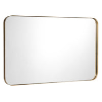 Bathroom Mirror Square Wall-Mounted Mirror Metal Frame 50 x 80cm Golden