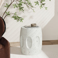 Heavy Duty Concrete Side Table Modern Decorative Garden Stool Patio End Table