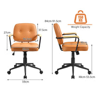 Office Chair Adjustable Swivel Leisure Computer Chair PU Leather Home