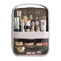 Portable Cosmetic organizer AND Storage Box- white and champagne