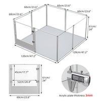 Arcrylic Dog Playpen Birth Panels w Aviation Aluminum Frame