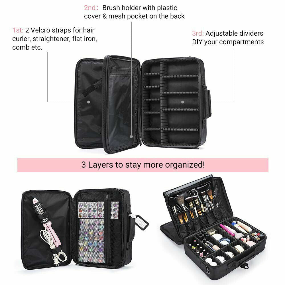 Portable Makeup Bag Cosmetic Case Storage Box