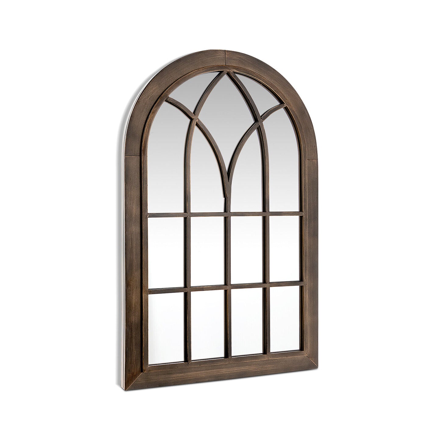 3-Layered Arched Mirror Hanging Steel Frame for Decoration Vintage Cathedral